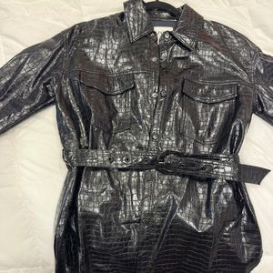Zara pleather crocodile jacket